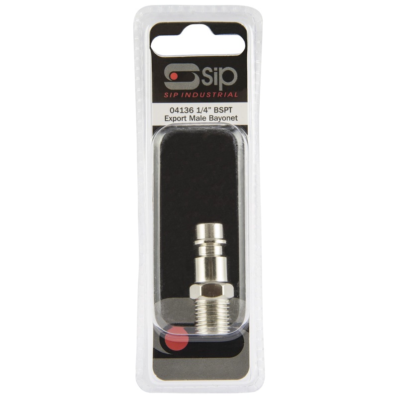 SIP 1/4" Male Bayonet Zinc 1000L/min Air Tool Coupler SIP-04136