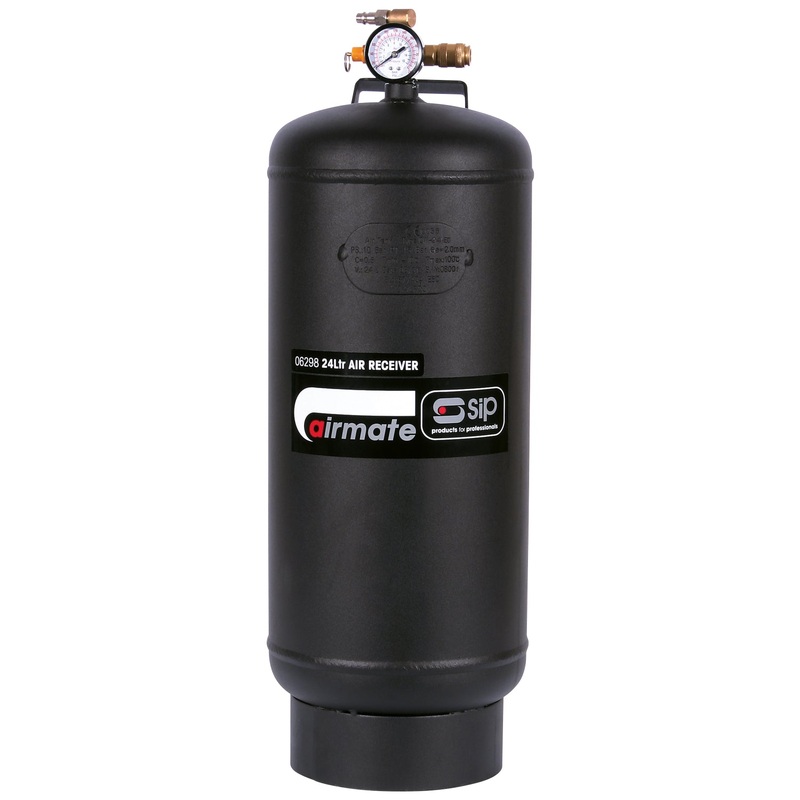 SIP 24ltr Vertical Portable Air Receiver with Gauge & Regulator  06298