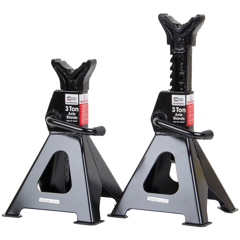 SIP 3 TON Jack Stands Pair Adjustable Ratchet Lift UK Made SIP-03637