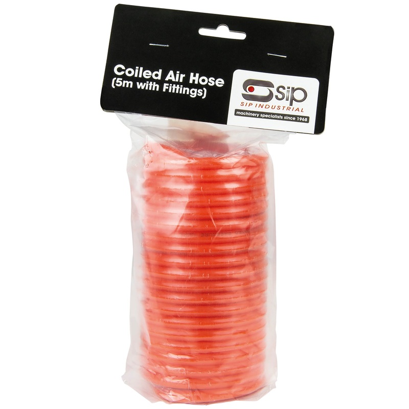 SIP 5mtr Coiled Air Hose 1/4" BSP Kink-Resistant 120psi SIP-04115