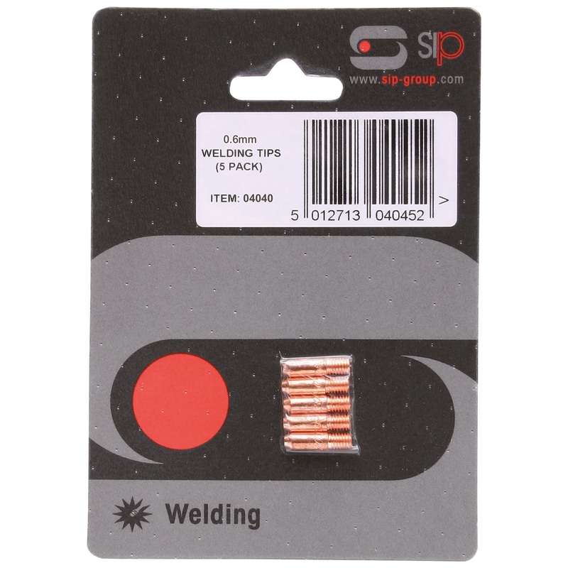 SIP 5x 0.6mm M5 MIG Welding Tip Pack with Display Card SIP-04040