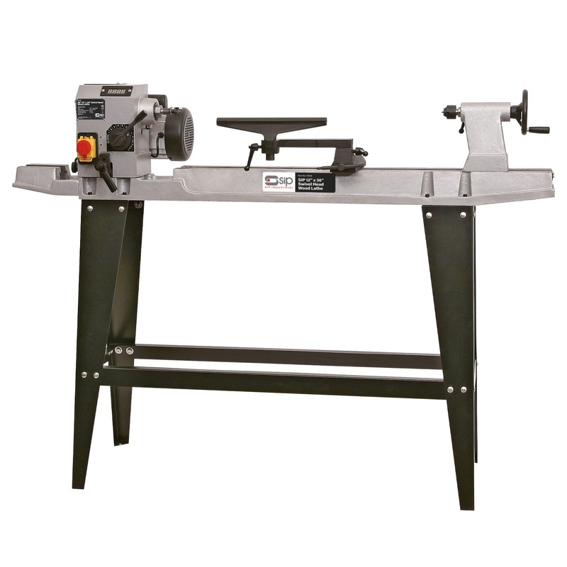 SIP 12"x36" Wood Lathe with Swivel Head & 2000rpm Speed - 01938