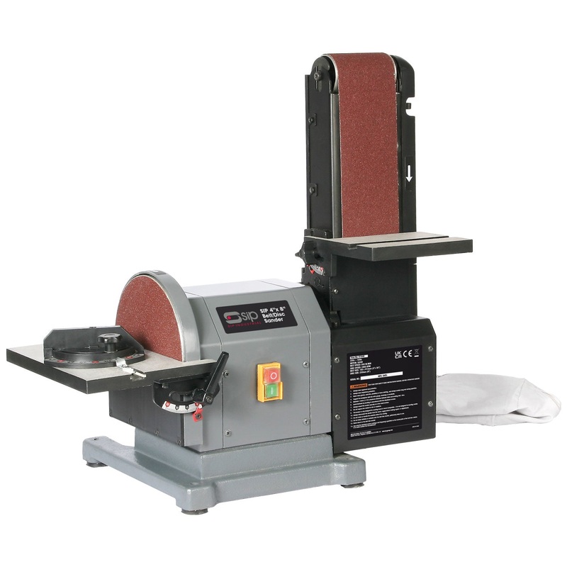 SIP 4"x8" Belt Disc Sander with Stand & Dust Extraction - 01946