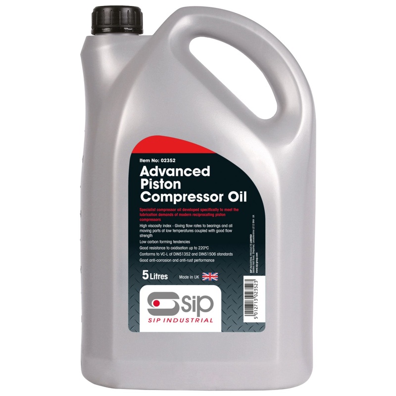SIP 5ltr Advanced Compressor Oil for Reciprocating Units  02352