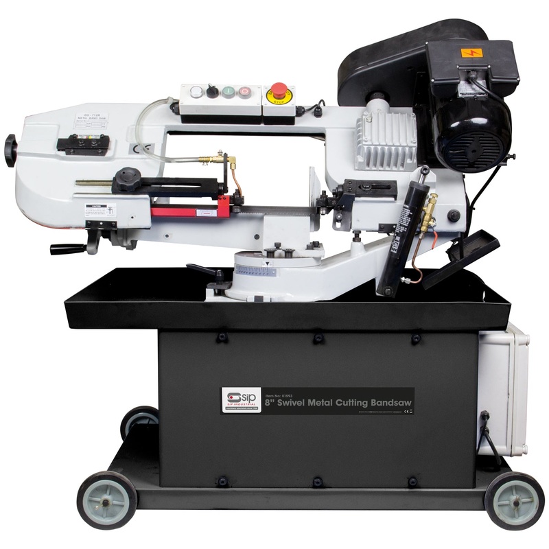 SIP 8" Swivel Metal Bandsaw with 4-Speed Gearbox & Blade - 01593