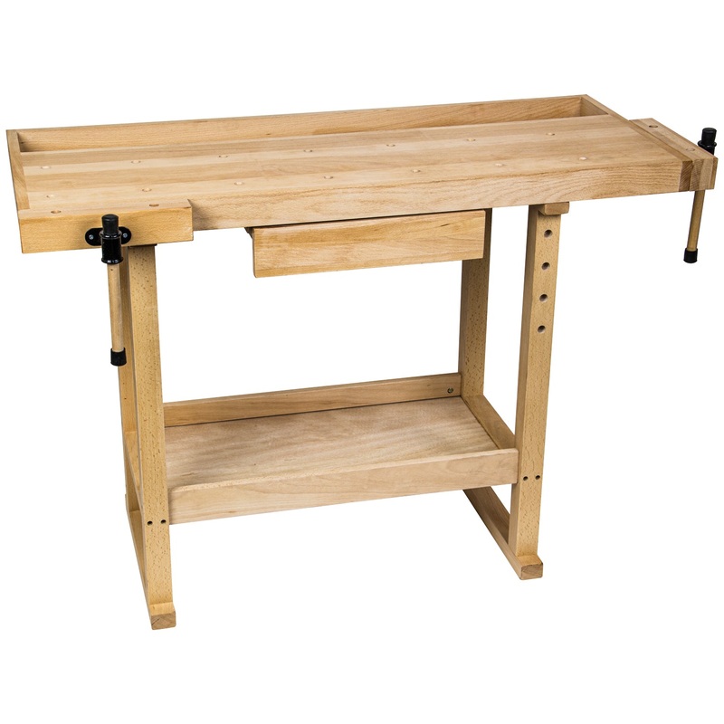 SIP Beech Workbench with Vices & Drawers, 1320mm Surface - 01443