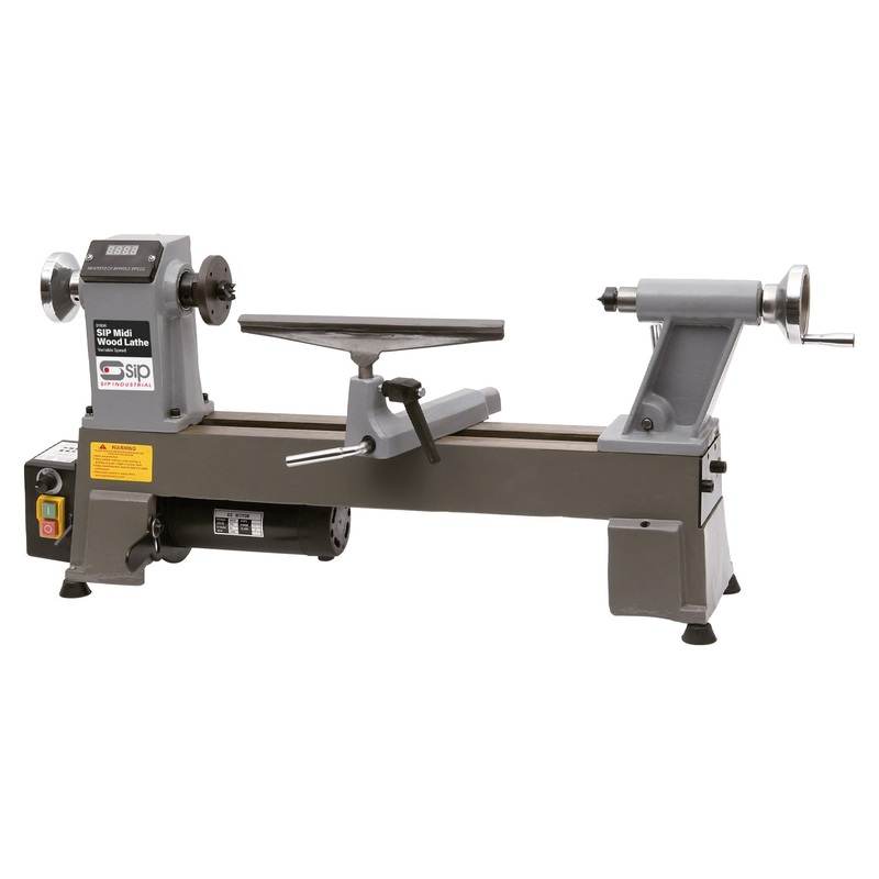 SIP Midi Wood Lathe with Cast Bed & 3500rpm Variable Speed - 01936