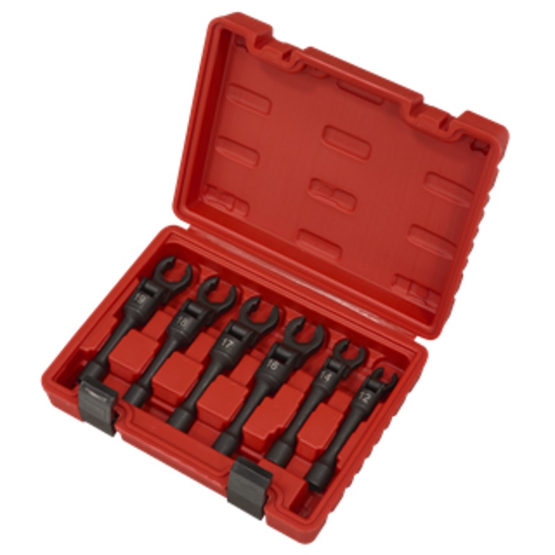 Sealey | Flexi-Head Flare Nut Diesel Injection Wrench Set 6pc 3/8"Sq Drive - AK6901