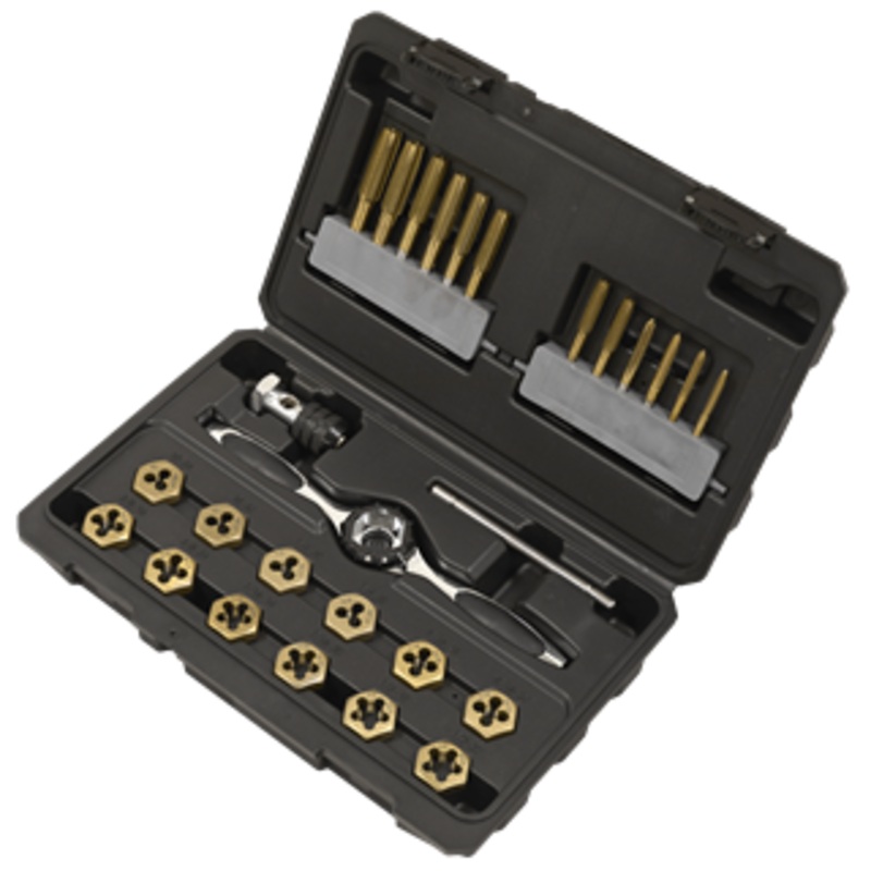 Sealey | Premier Hexagonal Tap & Die Set 26pc Hexagonal  - Imperial - Titanium Coated - AK3026IMP