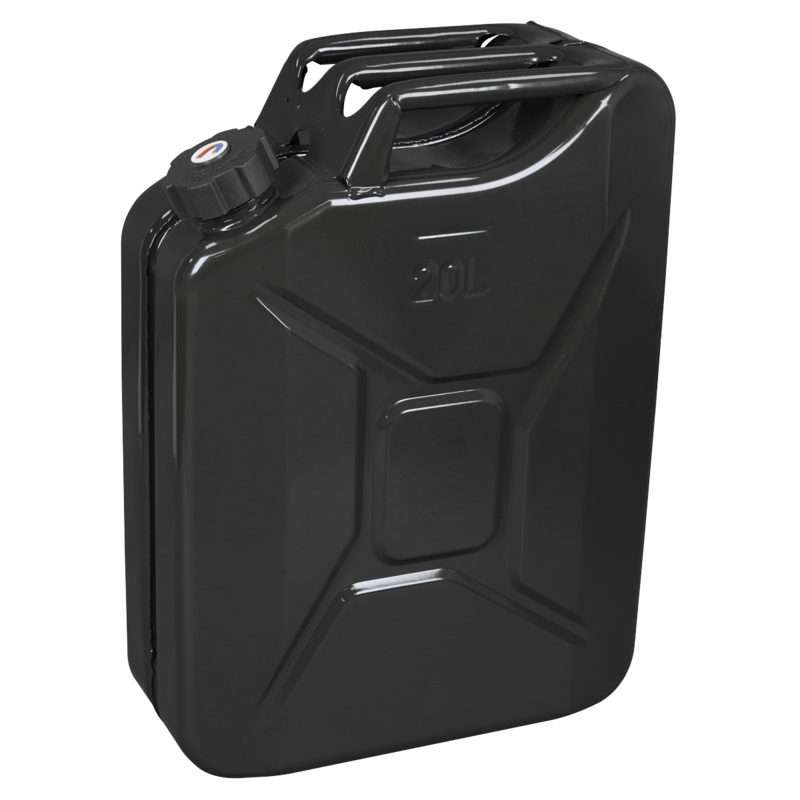 Sealey | Screw Cap Metal Jerry Can 20L - Black - JC20SCB