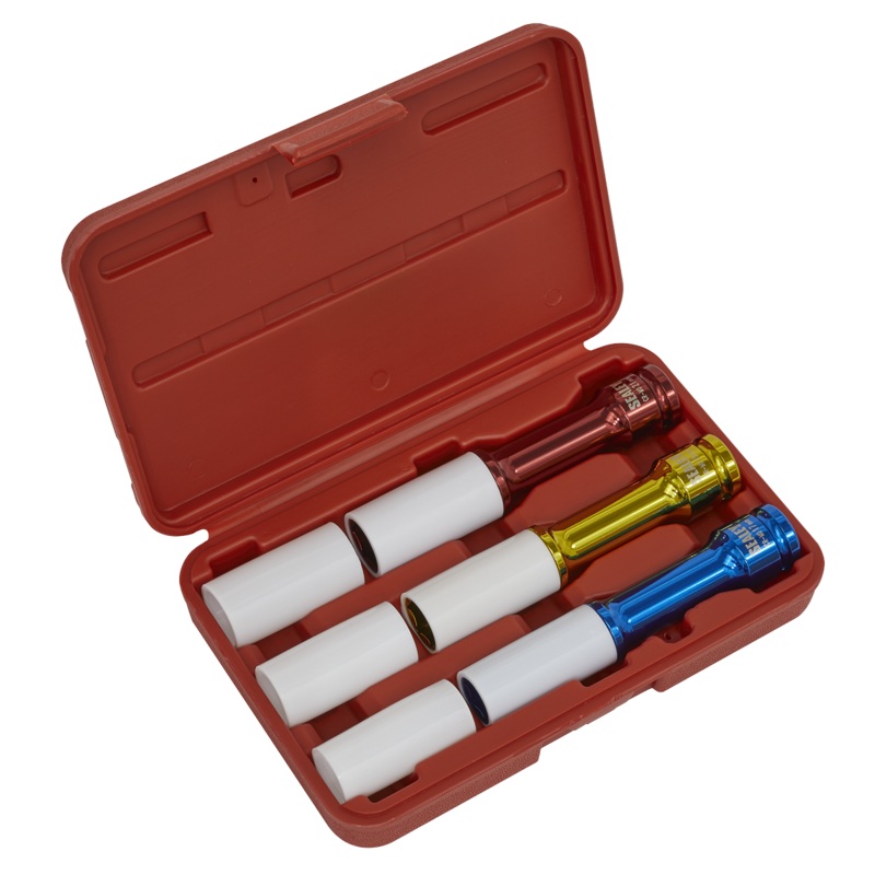 Alloy Wheel Long Reach Impact Socket Set 3pc 1/2"Sq Drive - SX031D
