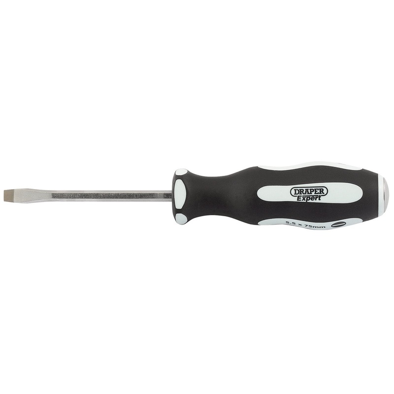 Draper Pound Thru' Plain Slot Soft Grip Screwdriver, 10 X 250mm - 996/PT
