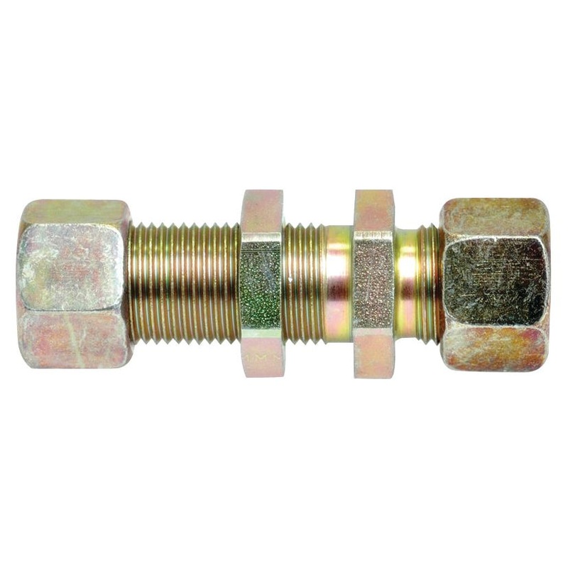 *SPECIAL PRICE* - Hydraulic Metal Pipe Bulkhead Coupling G.S.V. 15L with lock nut | Sparex Part No.S.34204