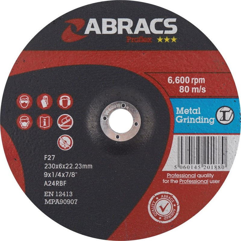 *SPECIAL PRICE* - Metal Grinding Disc 230mm x 6mm x 22mm A24RBF - S.14229