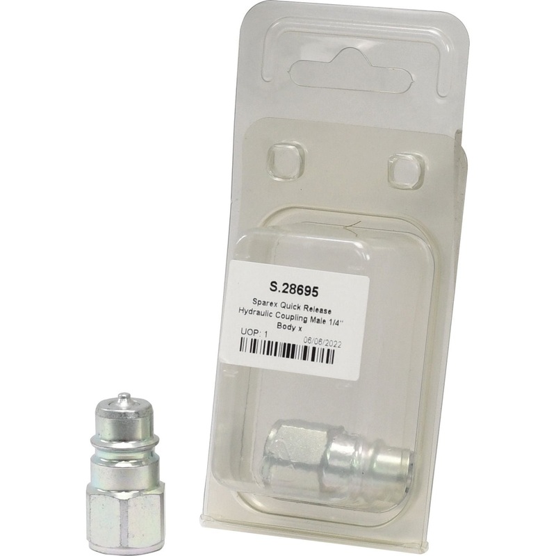 Sparex Quick Release Hydraulic Coupling Male 1/4'' Body x 1/4'' BSP Female Thread (Agripak 2 pcs.) | Sparex Part No.S.28695