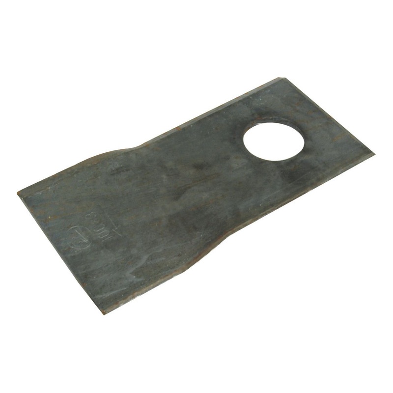 Mower Blade - Twisted blade, bottom edge sharp & parallel - 100 x 48x3mm - Hole 19mm - LH - Replacement for Claas, Pottinger To fit as: 9041787 | Sparex Part No.S.78168