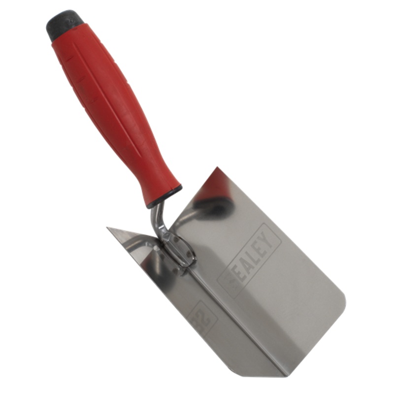 Sealey | Stainless Steel Internal Corner Trowel with Rubber Handle 120 x 60mm - T1802