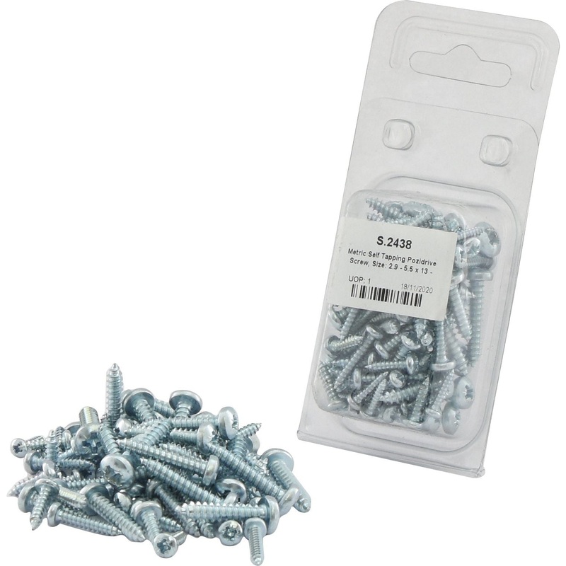 *SPECIAL PRICE* - Metric Self Tapping Pozidrive Screw, 2.9 - 5.5x13 - 25mm (DIN 7981B) | Sparex Part No.S.2438