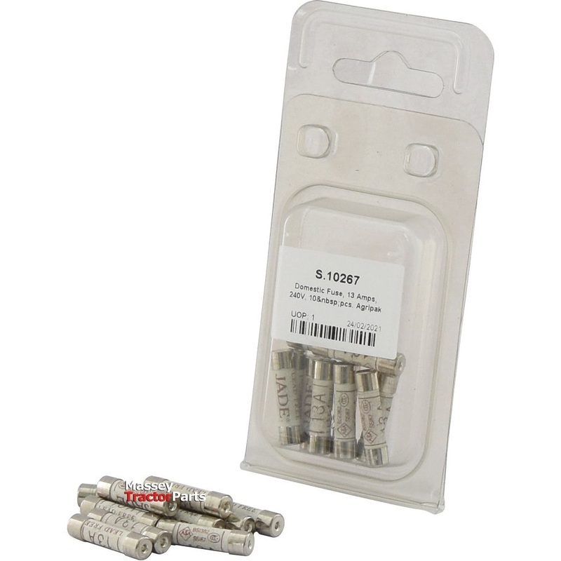 *SPECIAL PRICE* - Domestic Fuse, 13 Amps, 240V, 10 pcs. Agripak | Sparex Part No.S.10267