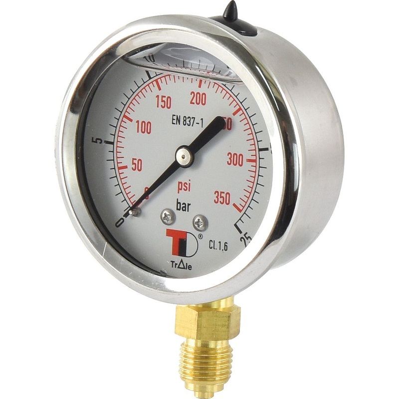 *SPECIAL PRICE* - Hydraulic Pressure Gauge 63mm (0-25 bar) | Sparex Part No.S.153756