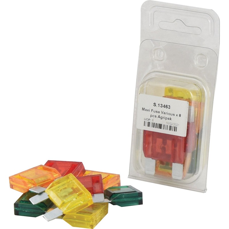 *SPECIAL PRICE* - Maxi Blade Fuse 20, 30, 40, 50 Amps Assorted x 8 pcs. Agripak | Sparex Part No.S.13463