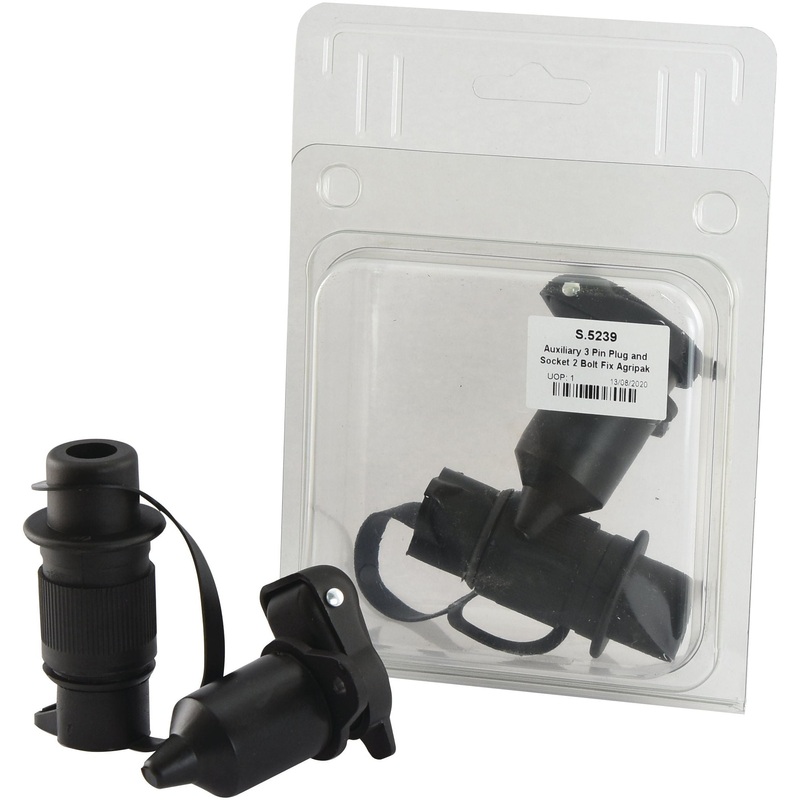 *SPECIAL PRICE* - Auxiliary 3 Pin Plug and Socket 2 Bolt Fix Agripak | Sparex Part No.S.5239