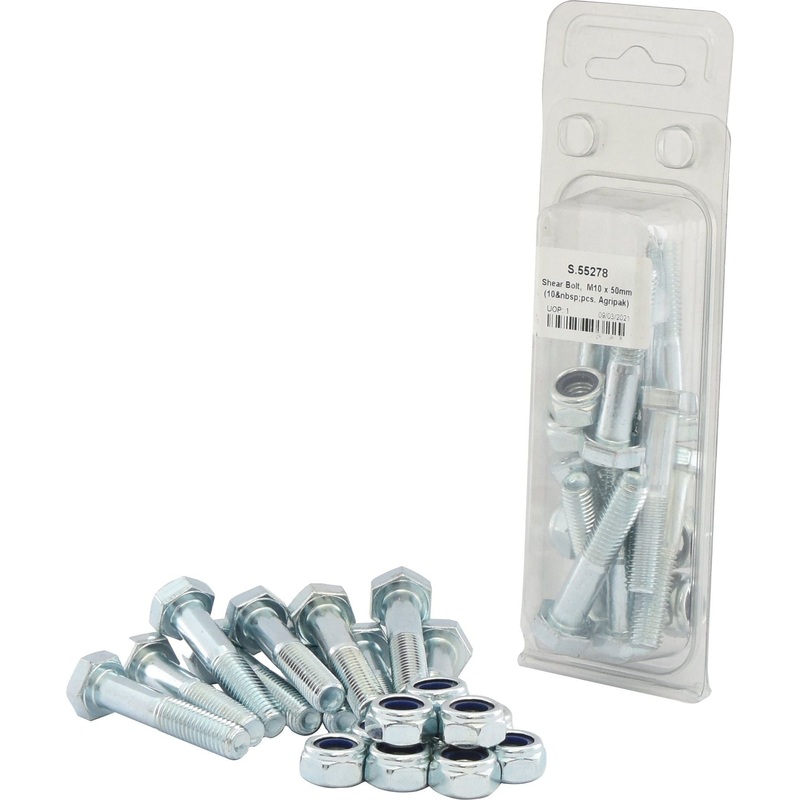 *SPECIAL PRICE* - Shear Bolt, M10x50mm (10 pcs. Agripak) | Sparex Part No.S.55278