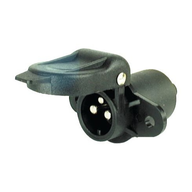 3 Pin Auxiliary Socket, Fixing: 2 Bolts, Male pin (Plastic) | Sparex Part No.S.56373