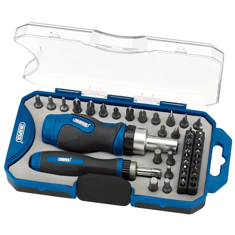 Draper Ratchet Screwdriver And Bit Set (42 Piece) - RBS42